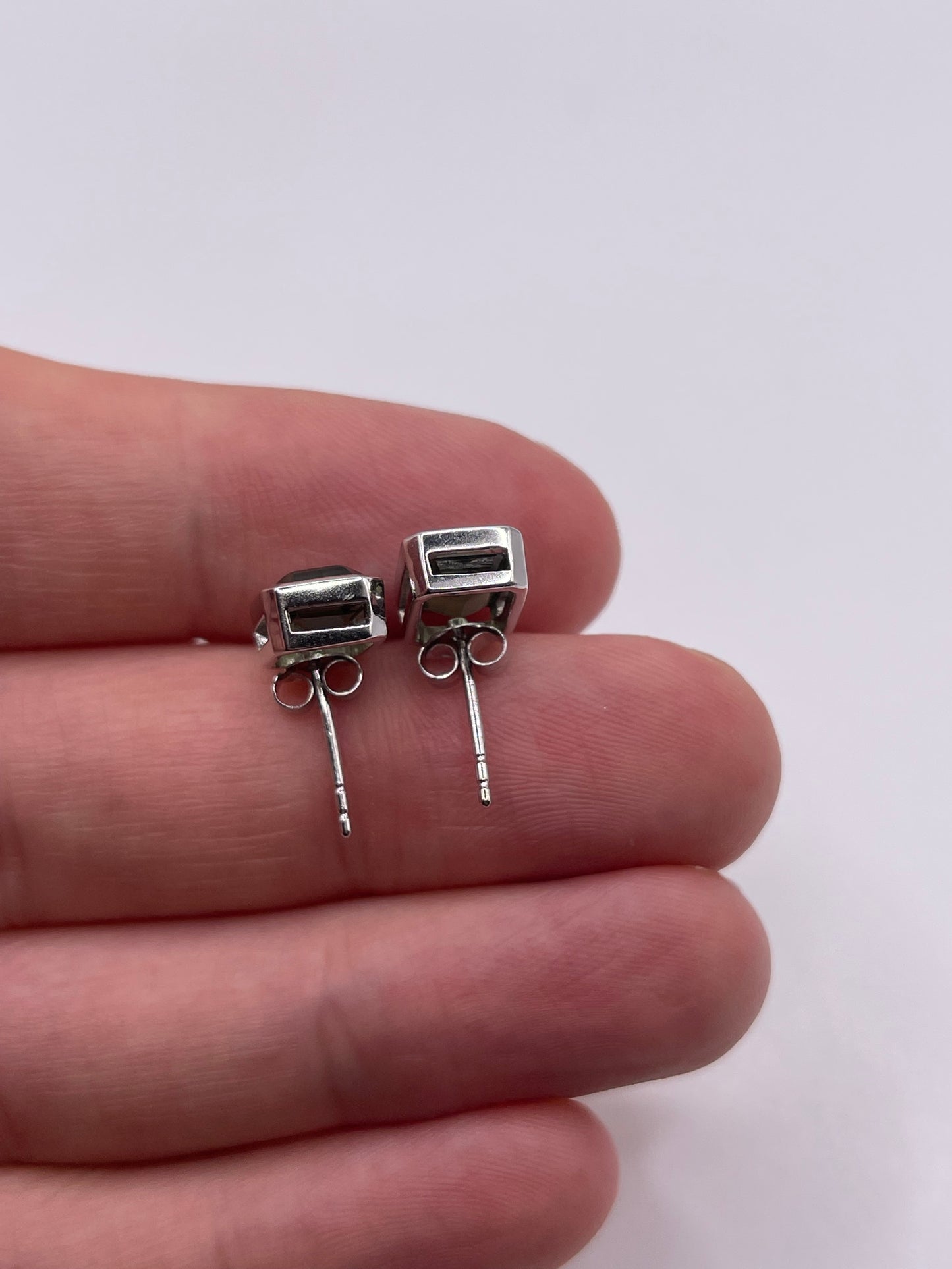 9ct white gold tourmaline earrings