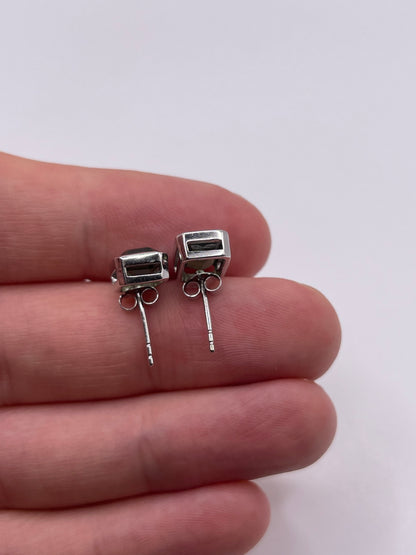 9ct white gold tourmaline earrings