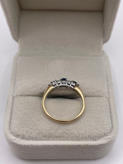 9ct gold sapphire and diamond ring