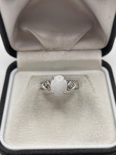 Load image into Gallery viewer, 9ct white gold opal and zircon ring
