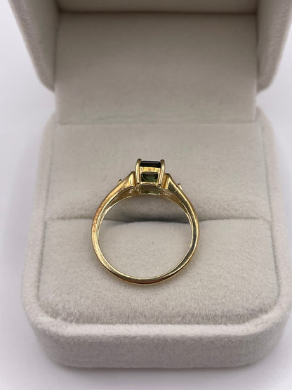 9ct gold tourmaline and diamond ring