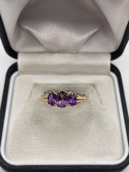 9ct gold amethyst ring