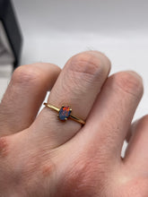 Load image into Gallery viewer, 9ct gold black opal ring
