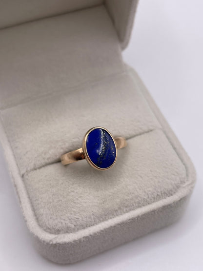9ct gold lapis lazuli ring