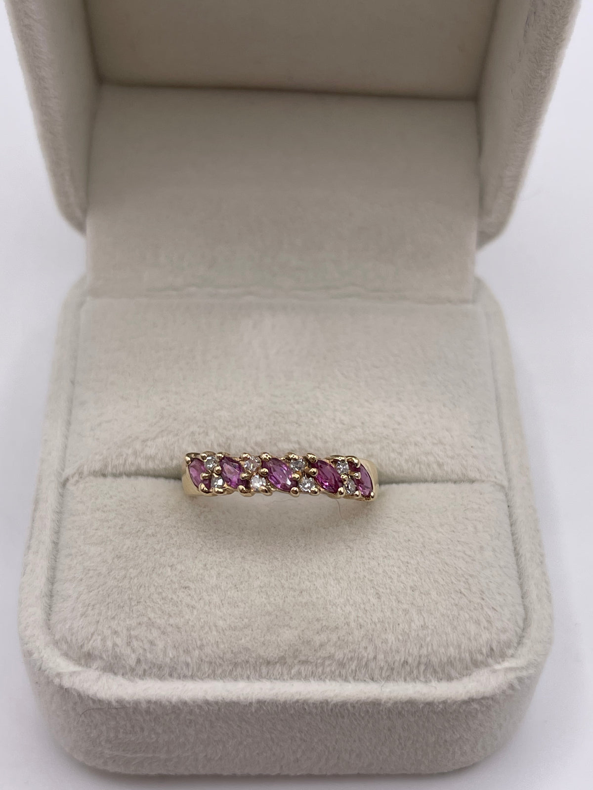 9ct gold ruby and diamond ring