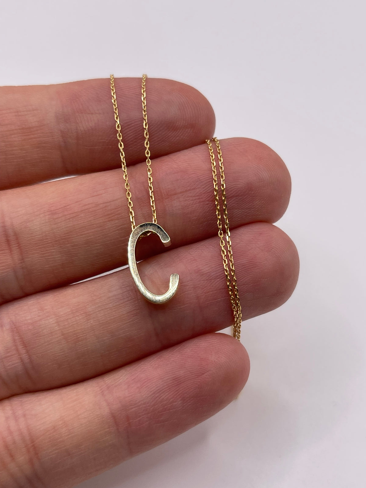 9ct gold initial C necklace