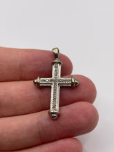Load image into Gallery viewer, 9ct white gold diamond cross pendant
