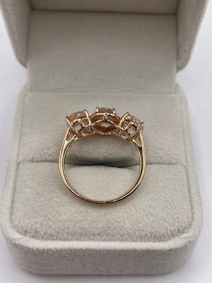 9ct rose gold morganite and diamond ring