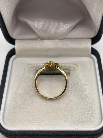 9ct gold sapphire and diamond ring