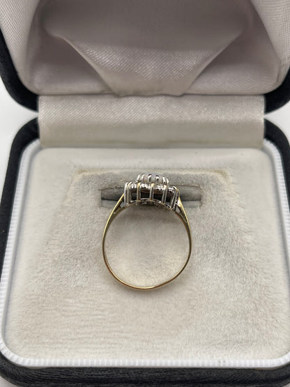 9ct gold opal and cz ring