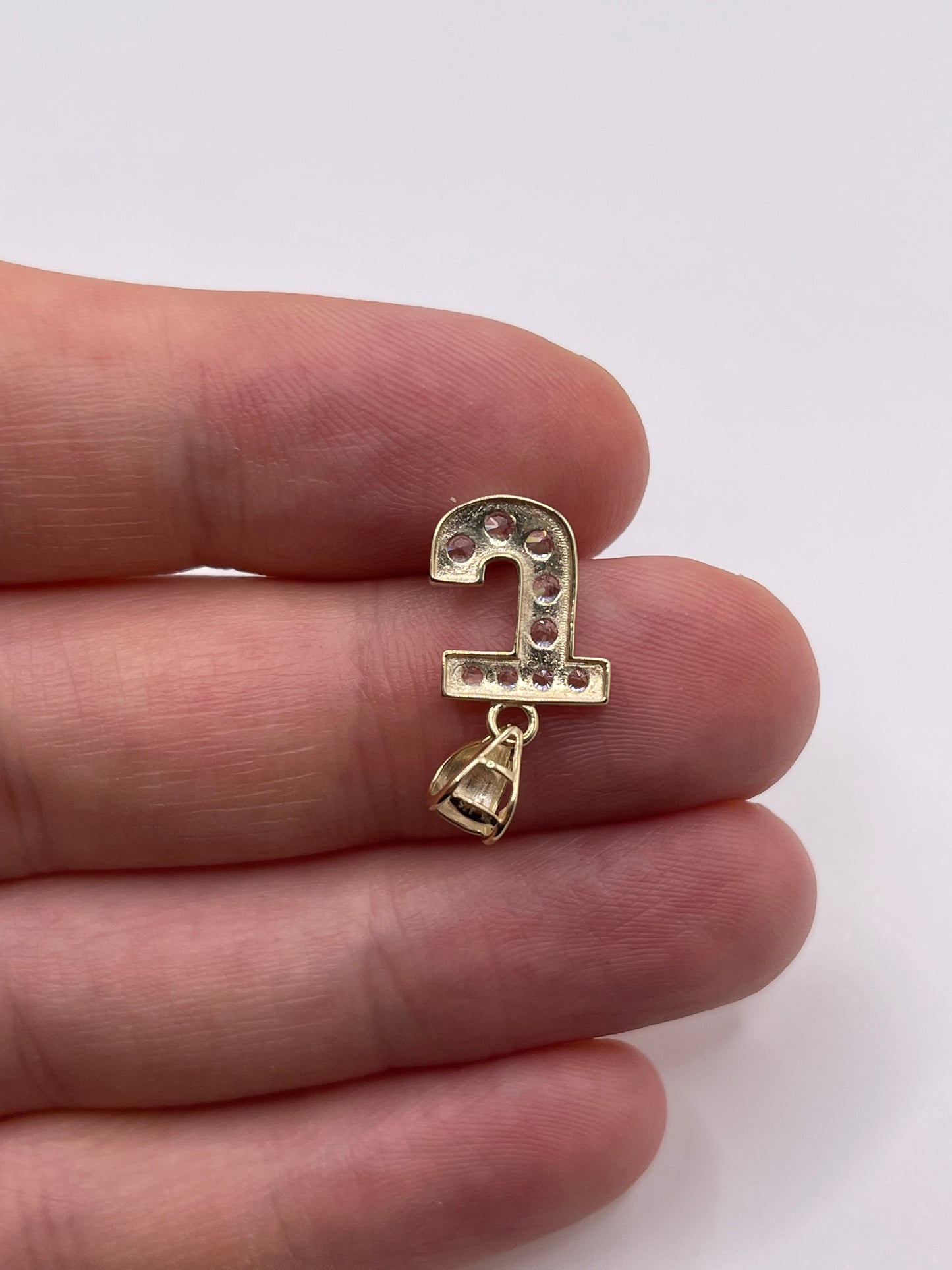 9ct gold cz initial J pendant