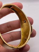 Load image into Gallery viewer, Antique 15ct gold enamel and pearl bangle
