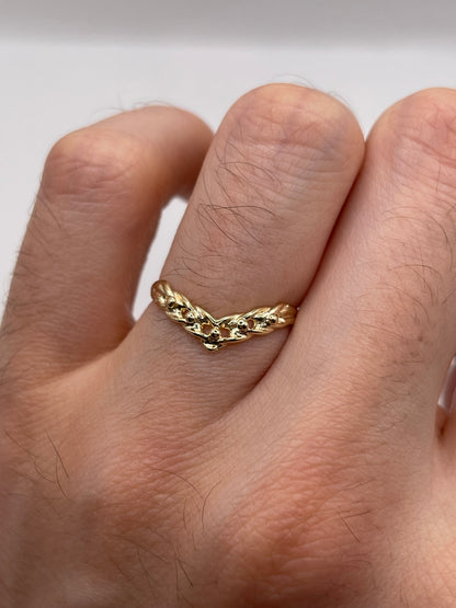 9ct gold keepers wishbone ring