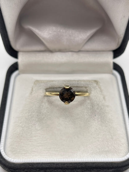 9ct gold Smokey quartz ring