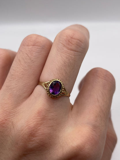 9ct gold amethyst ring