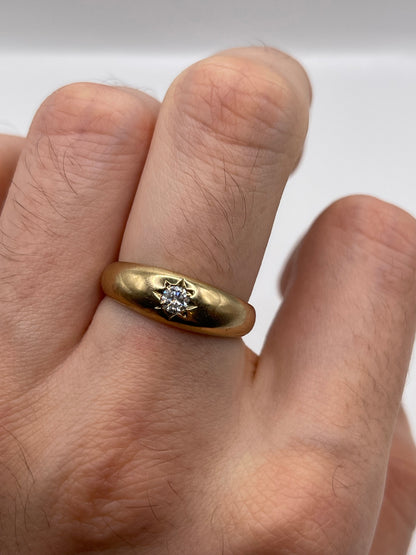 9ct gold diamond gypsy ring