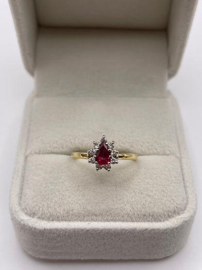18ct gold ruby and diamond ring