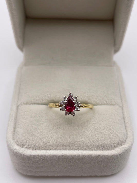 18ct gold ruby and diamond ring