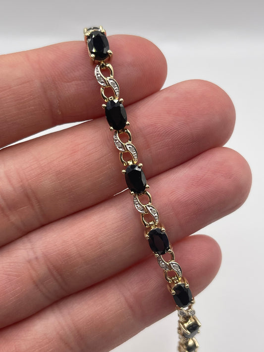 9ct gold sapphire and diamond bracelet