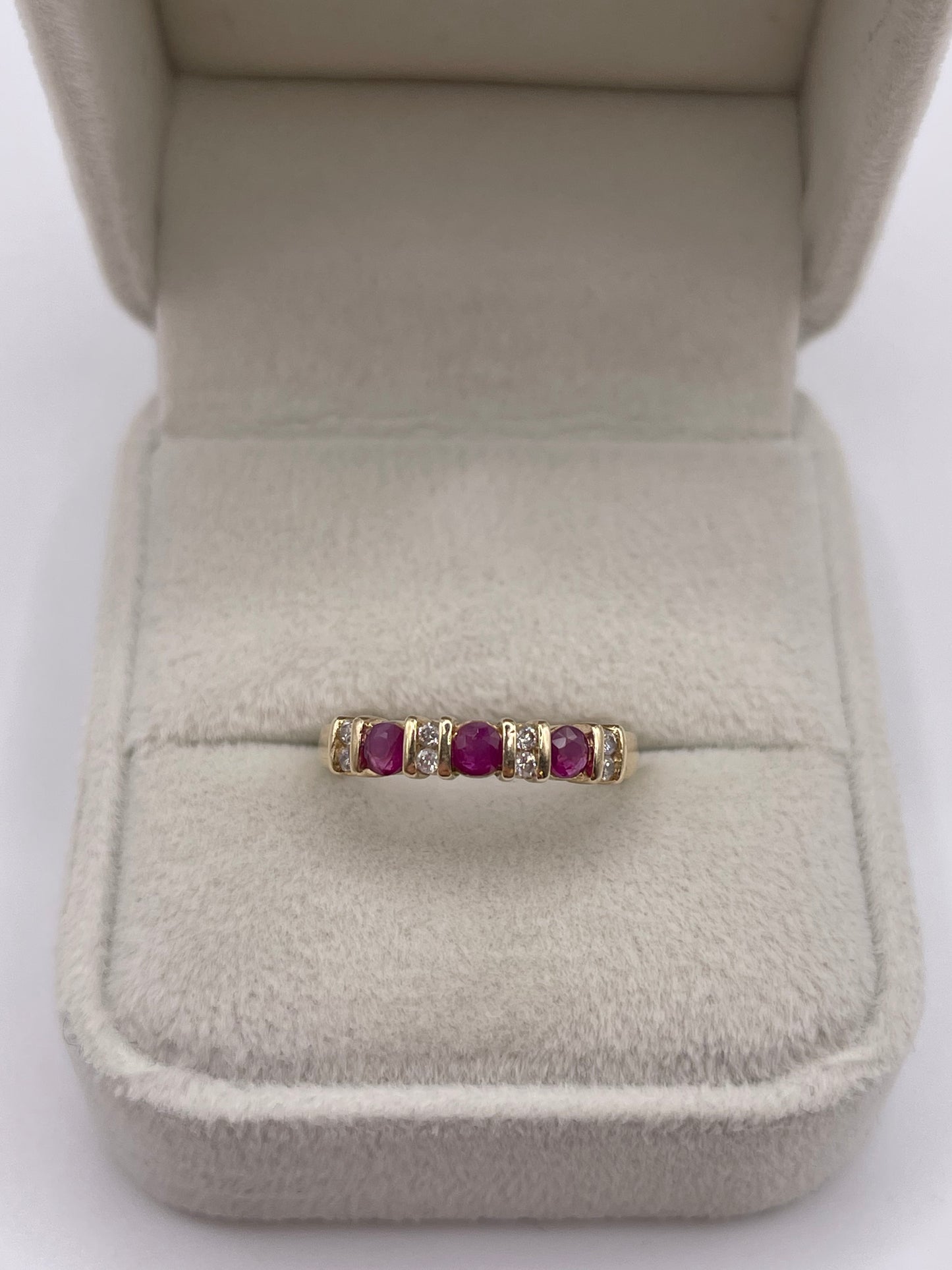 9ct gold ruby and diamond ring