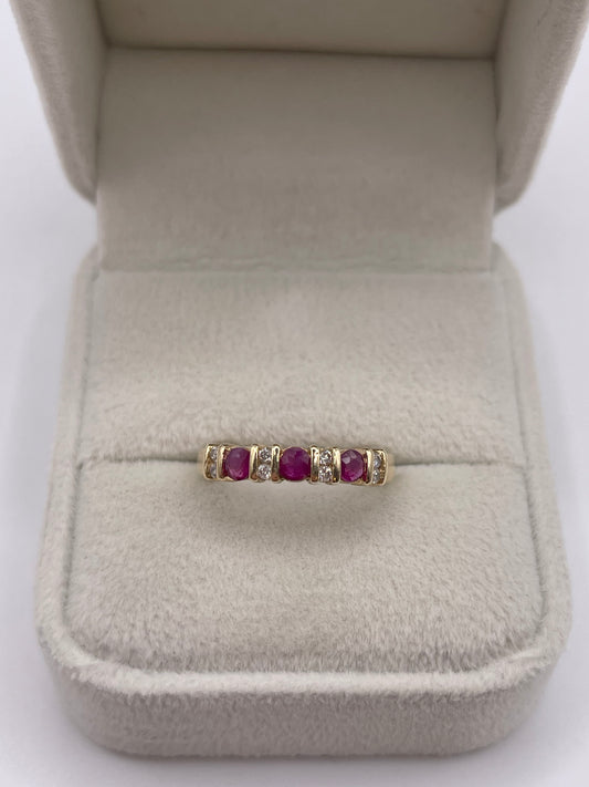 9ct gold ruby and diamond ring
