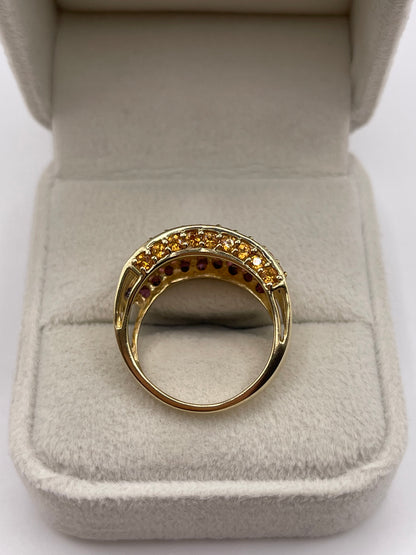 9ct gold multi gemstone ring