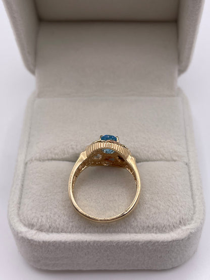 9ct gold blue topaz ring