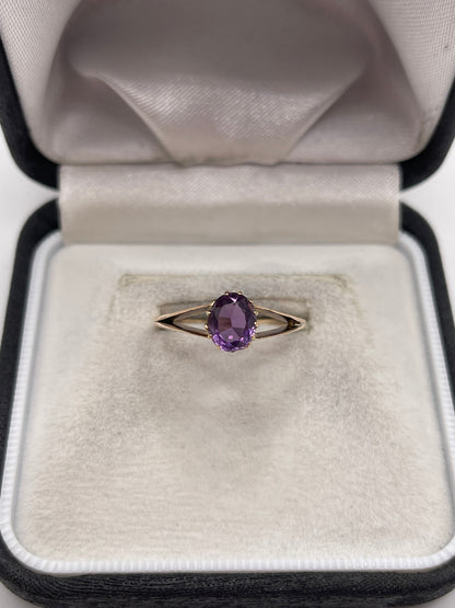 9ct gold amethyst ring