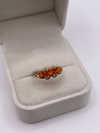 9ct gold fire opal ring