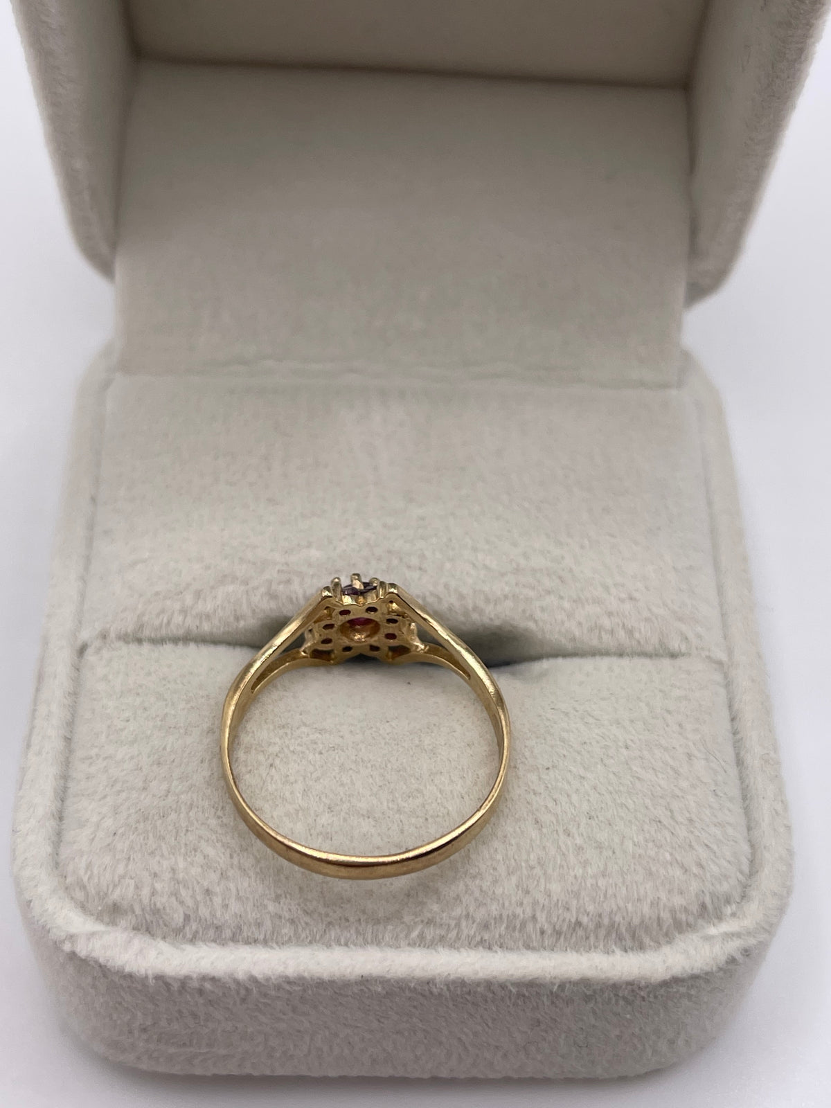 9ct gold ruby cluster ring