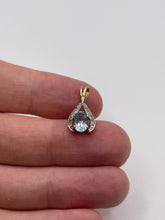 Load image into Gallery viewer, 9ct gold topaz and diamond pendant
