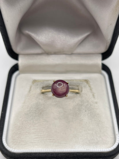 9ct gold star ruby ring