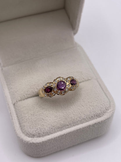 9ct gold ruby and diamond ring