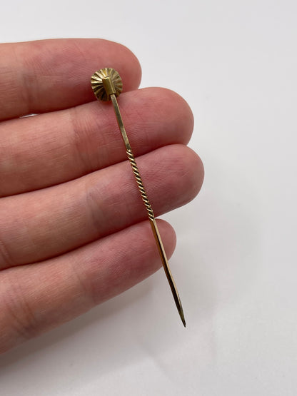 Antique 9ct gold and silver paste stick pin