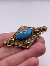 Load image into Gallery viewer, Antique 15ct gold turquoise and diamond brooch
