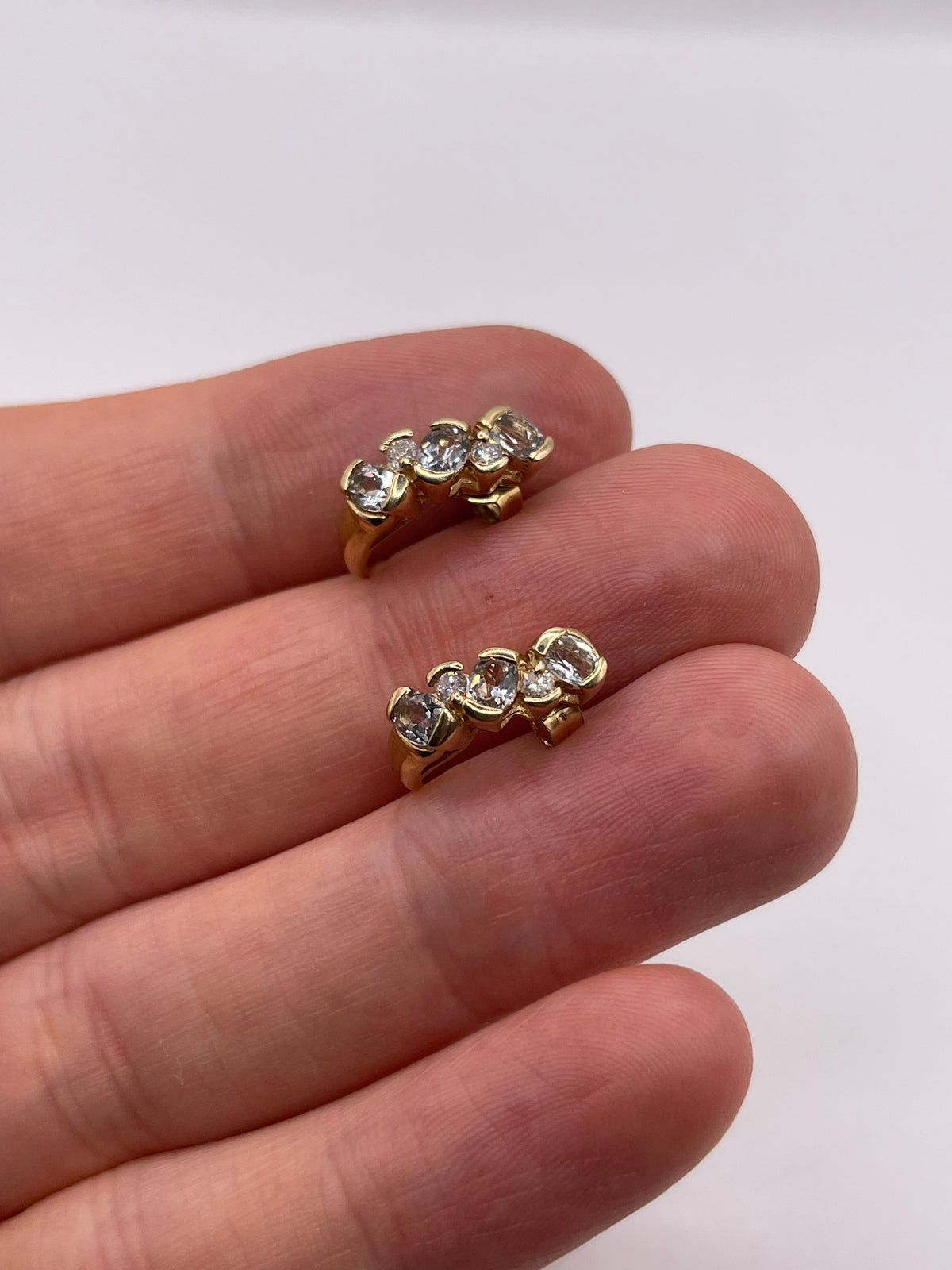 9ct gold aquamarine and diamond earrings