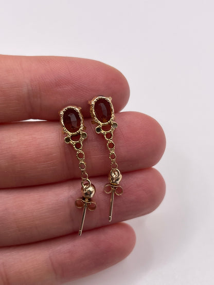 9ct gold citrine paste earrings