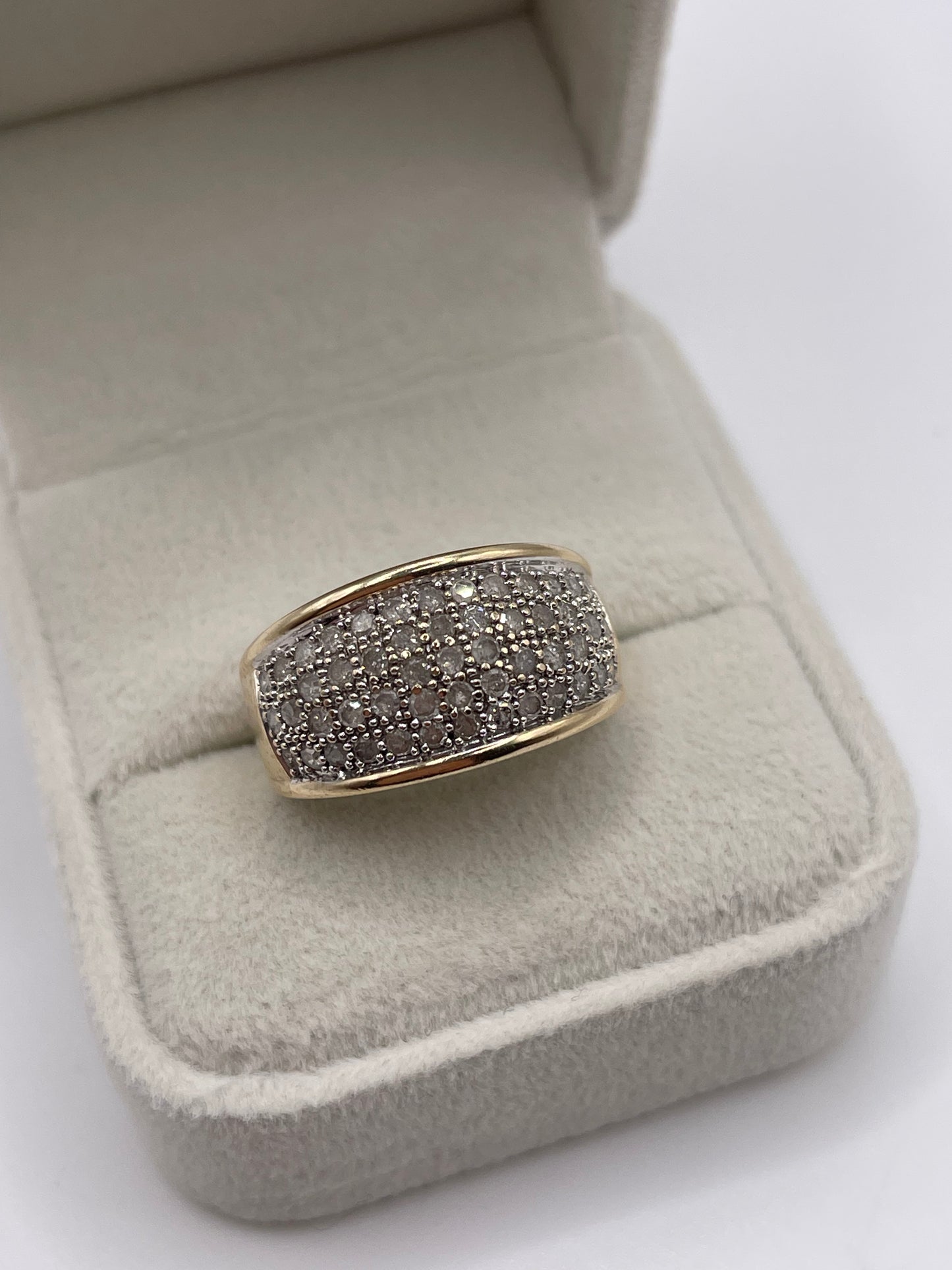 9ct gold 1ct diamond cluster ring