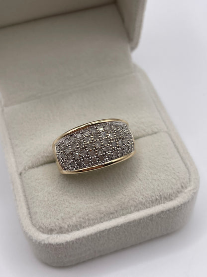 9ct gold 1ct diamond cluster ring