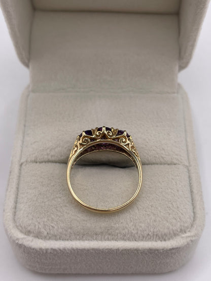 9ct gold amethyst ring