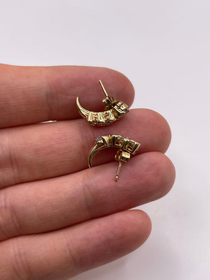 9ct gold aquamarine and diamond earrings