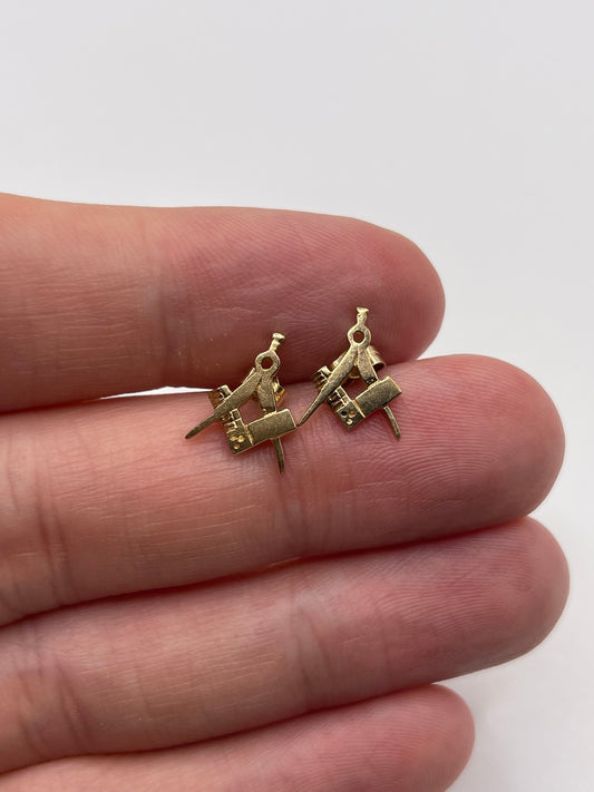 9ct gold masonic earrings