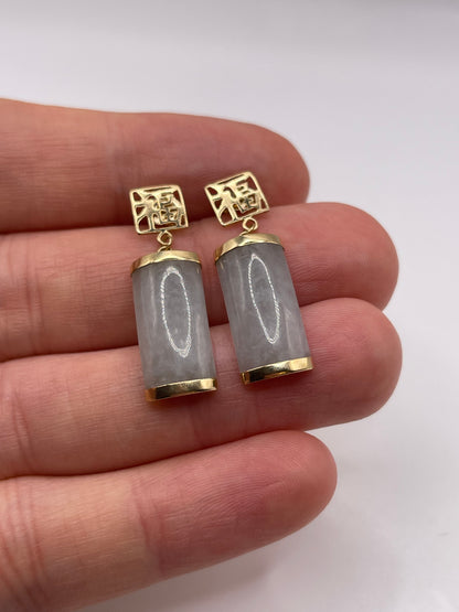 9ct gold jade earrings