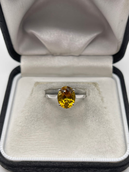 9ct white gold citrine ring