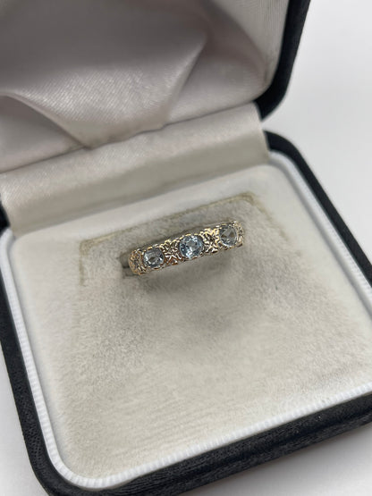 9ct gold topaz and diamond ring