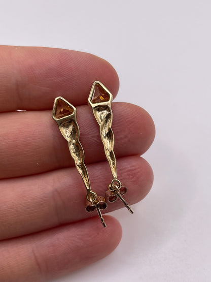 9ct gold citrine earrings