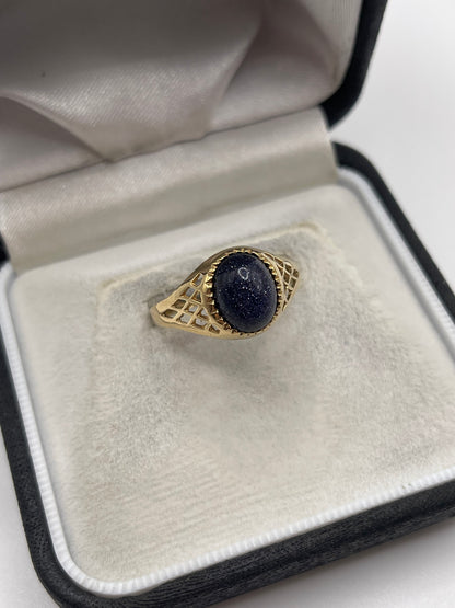9ct gold goldstone ring