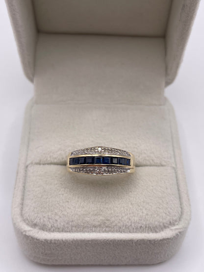 9ct gold sapphire and diamond ring