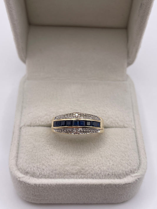 9ct gold sapphire and diamond ring