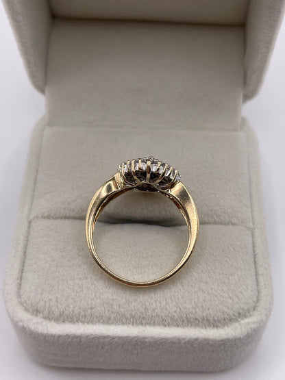 9ct gold diamond cluster ring